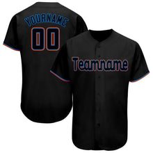 Загрузить изображение в средство просмотра галереи, Custom Black Powder Blue-Orange Baseball Jersey