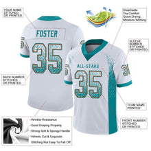 Load image into Gallery viewer, Custom White Aqua-Orange Drift Fashion Football Jersey