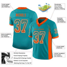 Load image into Gallery viewer, Custom Aqua Orange-White Drift Fashion Football Jersey