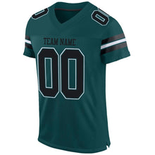 Load image into Gallery viewer, Custom Midnight Green Black-White Mesh Authentic Football Jersey