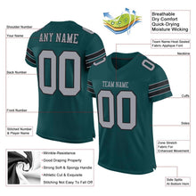 Laden Sie das Bild in den Galerie-Viewer, Custom Midnight Green Light Gray-Black Mesh Authentic Football Jersey