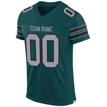 Laden Sie das Bild in den Galerie-Viewer, Custom Midnight Green Light Gray-Black Mesh Authentic Football Jersey