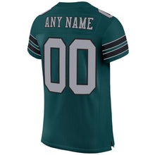Laden Sie das Bild in den Galerie-Viewer, Custom Midnight Green Light Gray-Black Mesh Authentic Football Jersey