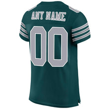 Laden Sie das Bild in den Galerie-Viewer, Custom Midnight Green Gray-White Mesh Authentic Football Jersey