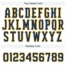 Charger l'image dans la galerie, Custom White Royal Pinstripe Navy-Gold Baseball Jersey