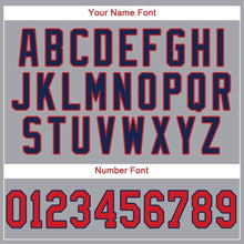 Загрузить изображение в средство просмотра галереи, Custom Gray Red-Navy Baseball Jersey