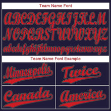 Load image into Gallery viewer, Custom Navy Red-Old Gold Baseball Jersey