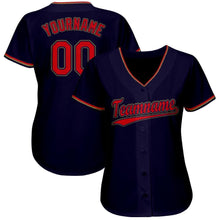 Load image into Gallery viewer, Custom Navy Red-Old Gold Baseball Jersey