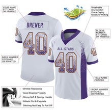 Charger l'image dans la galerie, Custom White Purple-Gold Drift Fashion Football Jersey