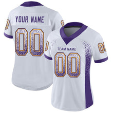 Charger l'image dans la galerie, Custom White Purple-Gold Drift Fashion Football Jersey