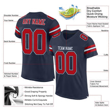 Загрузить изображение в средство просмотра галереи, Custom Navy Red-White Mesh Authentic Football Jersey