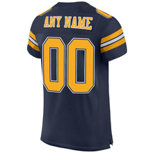 Загрузить изображение в средство просмотра галереи, Custom Navy Gold-White Mesh Authentic Football Jersey