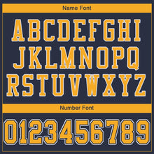 Загрузить изображение в средство просмотра галереи, Custom Navy Gold-White Mesh Authentic Football Jersey