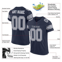 Загрузить изображение в средство просмотра галереи, Custom Navy Gray-White Mesh Authentic Football Jersey