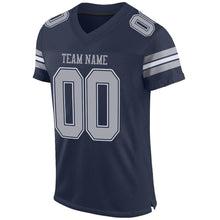 Загрузить изображение в средство просмотра галереи, Custom Navy Gray-White Mesh Authentic Football Jersey