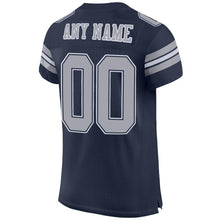 Загрузить изображение в средство просмотра галереи, Custom Navy Gray-White Mesh Authentic Football Jersey