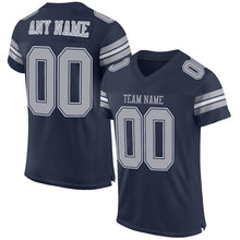 Загрузить изображение в средство просмотра галереи, Custom Navy Gray-White Mesh Authentic Football Jersey