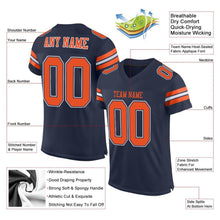Загрузить изображение в средство просмотра галереи, Custom Navy Orange-White Mesh Authentic Football Jersey