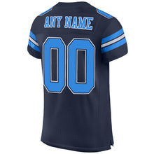 Load image into Gallery viewer, Custom Navy Powder Blue-White Mesh Authentic Football Jersey