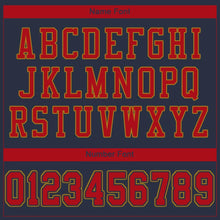 Загрузить изображение в средство просмотра галереи, Custom Navy Red-Old Gold Mesh Authentic Football Jersey