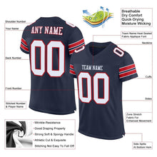 Загрузить изображение в средство просмотра галереи, Custom Navy White-Red Mesh Authentic Football Jersey