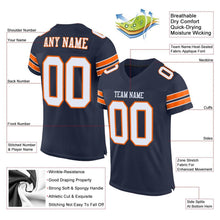 Charger l'image dans la galerie, Custom Navy White-Orange Mesh Authentic Football Jersey