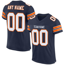 Charger l'image dans la galerie, Custom Navy White-Orange Mesh Authentic Football Jersey