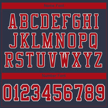 Load image into Gallery viewer, Custom Navy Red-White Mesh Authentic Football Jersey