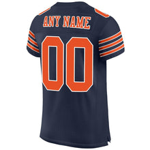 Load image into Gallery viewer, Custom Navy Orange-White Mesh Authentic Football Jersey