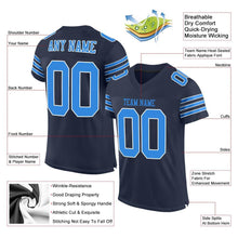 Load image into Gallery viewer, Custom Navy Powder Blue-White Mesh Authentic Football Jersey