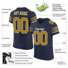 Загрузить изображение в средство просмотра галереи, Custom Navy Old Gold-White Mesh Authentic Football Jersey