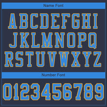 Load image into Gallery viewer, Custom Navy Powder Blue-Gold Mesh Authentic Football Jersey