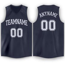 Charger l'image dans la galerie, Custom Navy White V-Neck Basketball Jersey