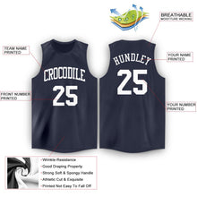 Charger l'image dans la galerie, Custom Navy White Round Neck Basketball Jersey