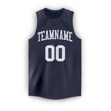 Charger l'image dans la galerie, Custom Navy White Round Neck Basketball Jersey