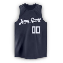 Charger l'image dans la galerie, Custom Navy White Round Neck Basketball Jersey