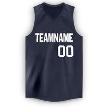 Charger l'image dans la galerie, Custom Navy White V-Neck Basketball Jersey