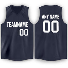 Charger l'image dans la galerie, Custom Navy White V-Neck Basketball Jersey