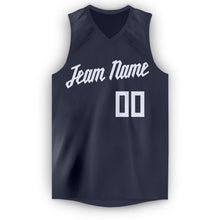 Charger l'image dans la galerie, Custom Navy White V-Neck Basketball Jersey