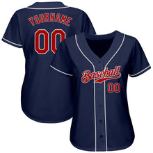 Загрузить изображение в средство просмотра галереи, Custom Navy Red-White Authentic Baseball Jersey