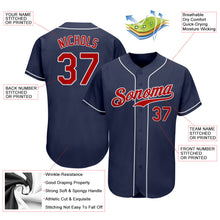 Загрузить изображение в средство просмотра галереи, Custom Navy Red-White Authentic Baseball Jersey