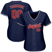 Загрузить изображение в средство просмотра галереи, Custom Navy Red-White Authentic Baseball Jersey