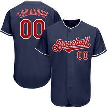 Загрузить изображение в средство просмотра галереи, Custom Navy Red-White Authentic Baseball Jersey