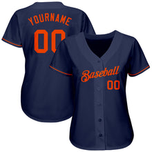 Загрузить изображение в средство просмотра галереи, Custom Navy Orange Authentic Baseball Jersey