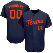 Загрузить изображение в средство просмотра галереи, Custom Navy Orange Authentic Baseball Jersey
