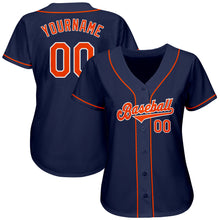 Laden Sie das Bild in den Galerie-Viewer, Custom Navy Orange-White Authentic Baseball Jersey