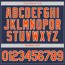 Laden Sie das Bild in den Galerie-Viewer, Custom Navy Orange-White Authentic Baseball Jersey