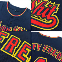 Laden Sie das Bild in den Galerie-Viewer, Custom Navy Orange-White Authentic Baseball Jersey