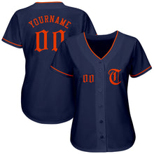Загрузить изображение в средство просмотра галереи, Custom Navy Orange Authentic Baseball Jersey