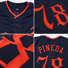 Загрузить изображение в средство просмотра галереи, Custom Navy Orange Authentic Baseball Jersey